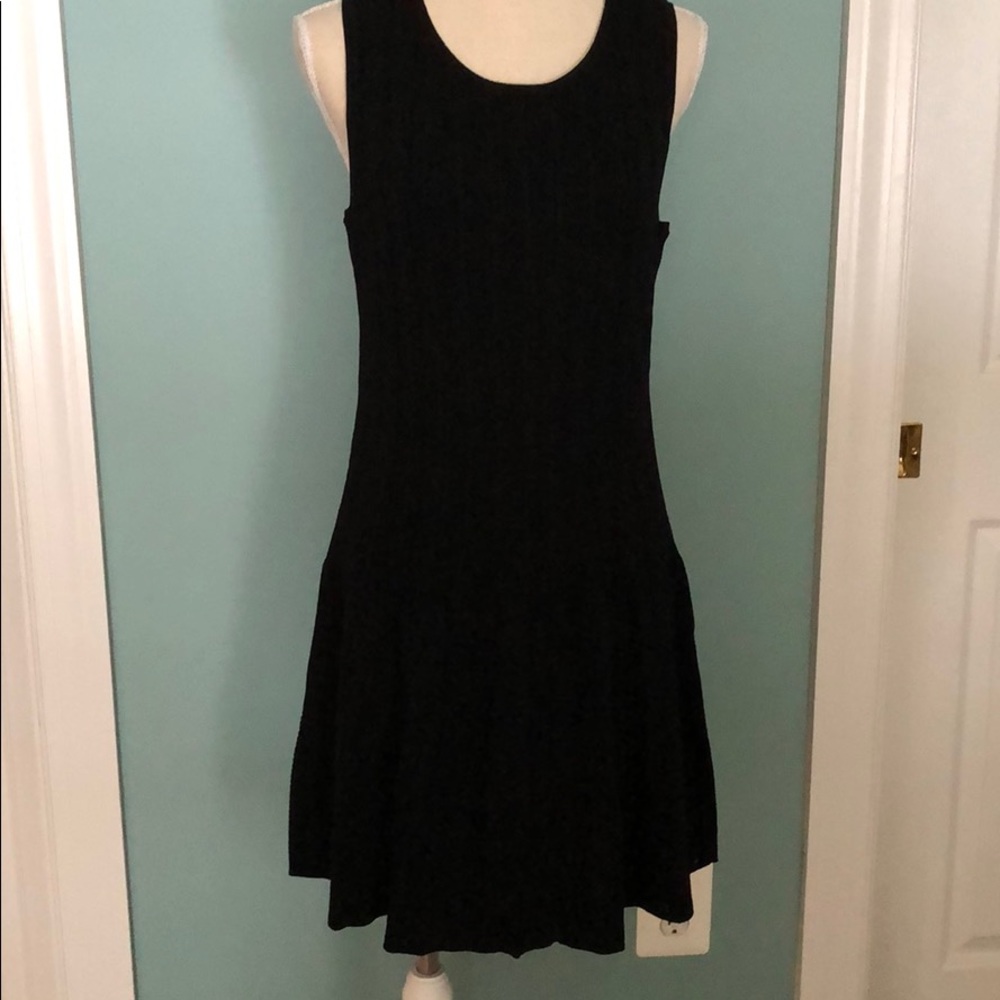 Black flounce hem dress
